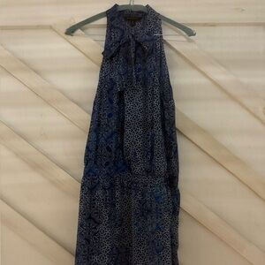 Banana Republic Blue Patterned Maxi Dress